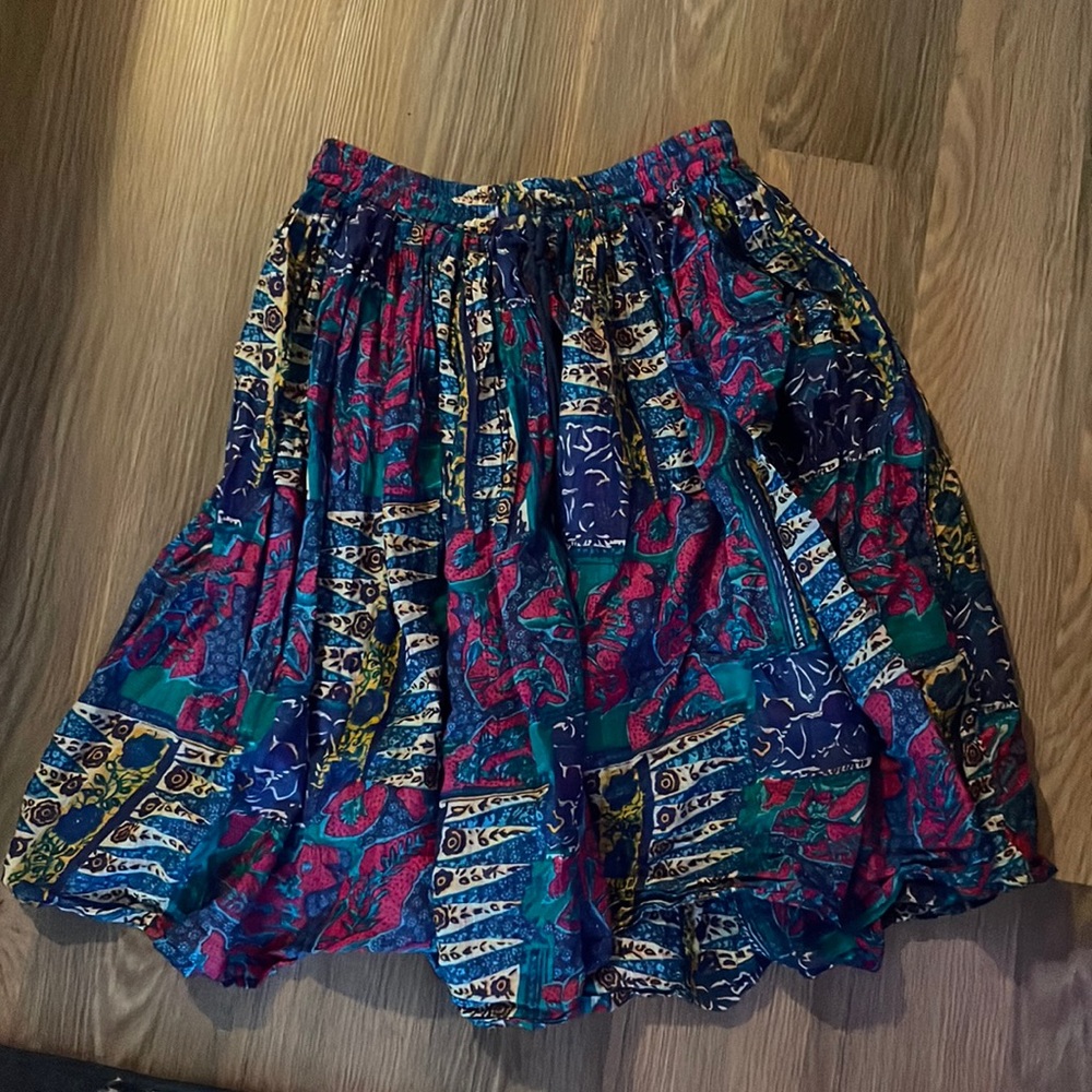 Vintage Carolina Colours II cotton midi skirt with drawstring and elastic waist